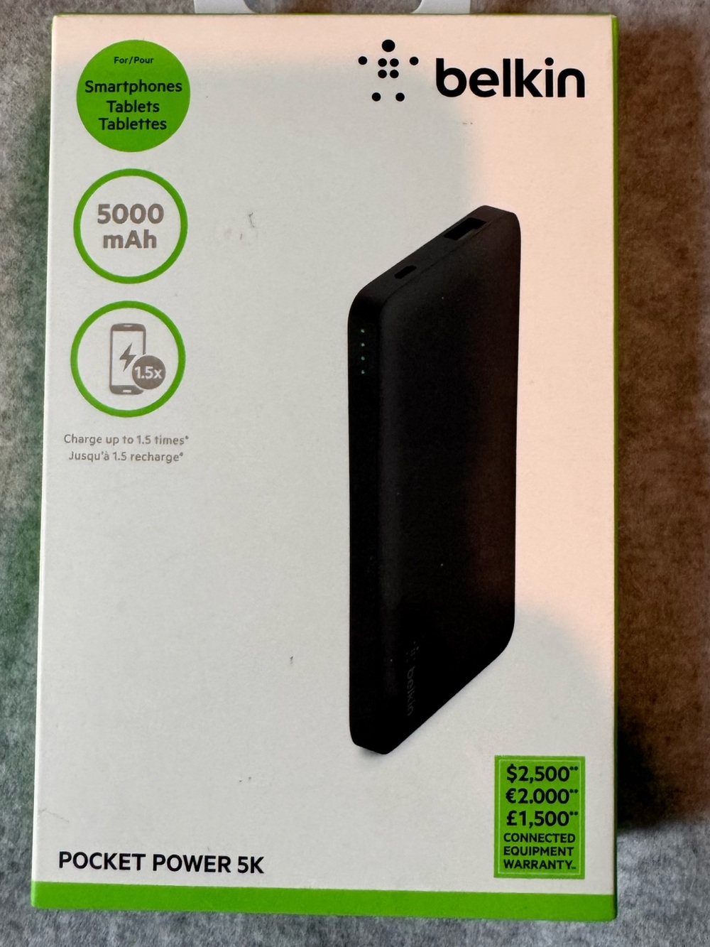 Belkin Portable Power Bank in Black and Green Accents